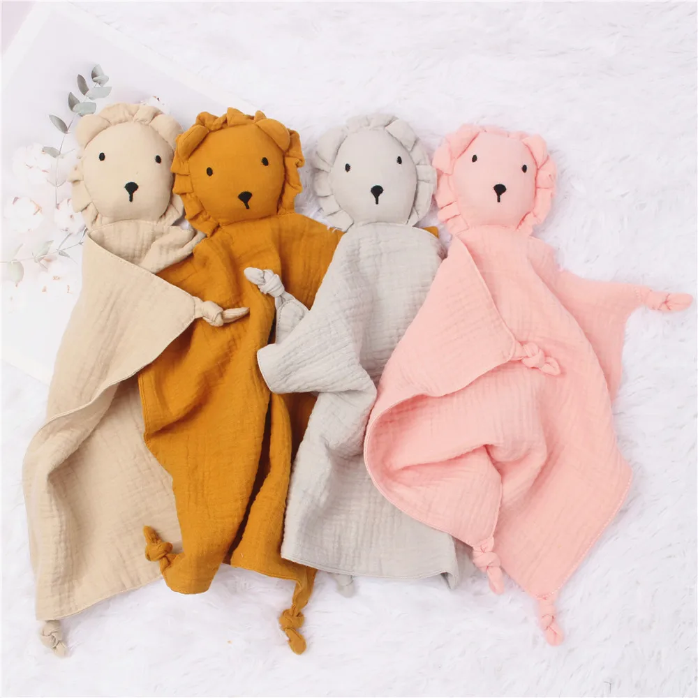 Cotton Little bear Muslin Baby Comforter Blanket Custom Lion Design Baby Bedding Comforter Security Blanket quilt Toy Sleeping