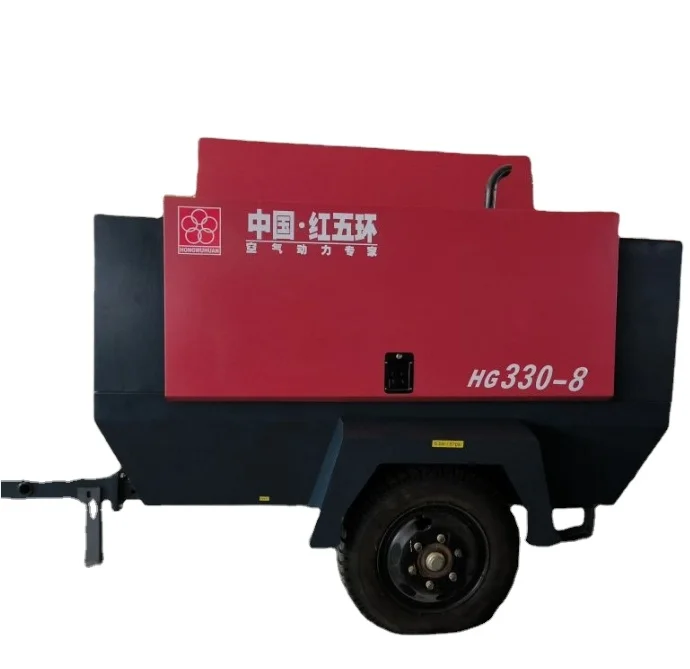 Hongwuhuan HGT330-8Y  diesel screw air compressor 10bar 10m3/min diesel engine air compressor screw portable air compressor