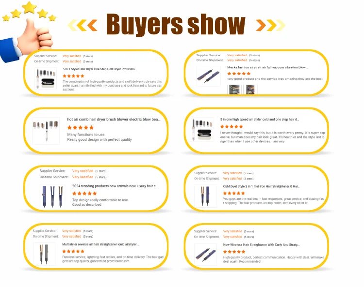 OEM Custom Brand Hot Sale Pink Multistyler Wet and Dry Negative Ion Airstyler Airflow Blower Hair Straightener Styling factory