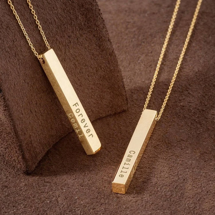 Minimalist Jewelry 18k Gold Engrave 