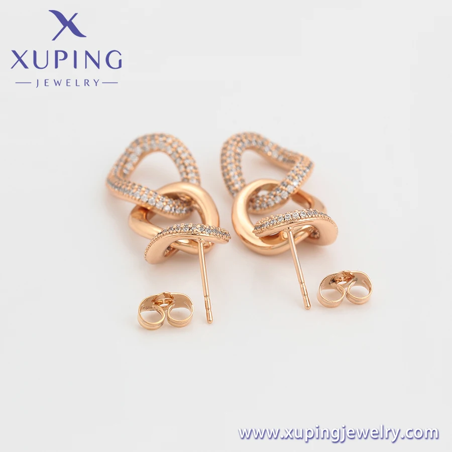 A00900083 xuping Top-ranking products luxurious costume jewelry hip hop boys party 18K gold color Stud earring