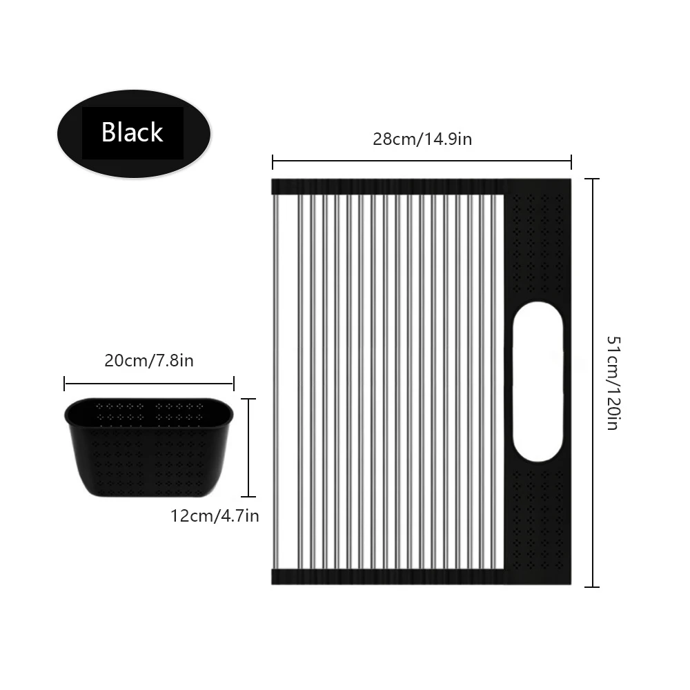 Rack Silicone Silicone Kitchen Accessories Over The Sink Dish Drying Rack Roll Up Silicone Folding Draining Rack