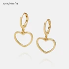 Huggies Solid XingYu Latest New Heart Earring Huggies 18K Gold Plated None CZ Solid Women Hoop Earrings