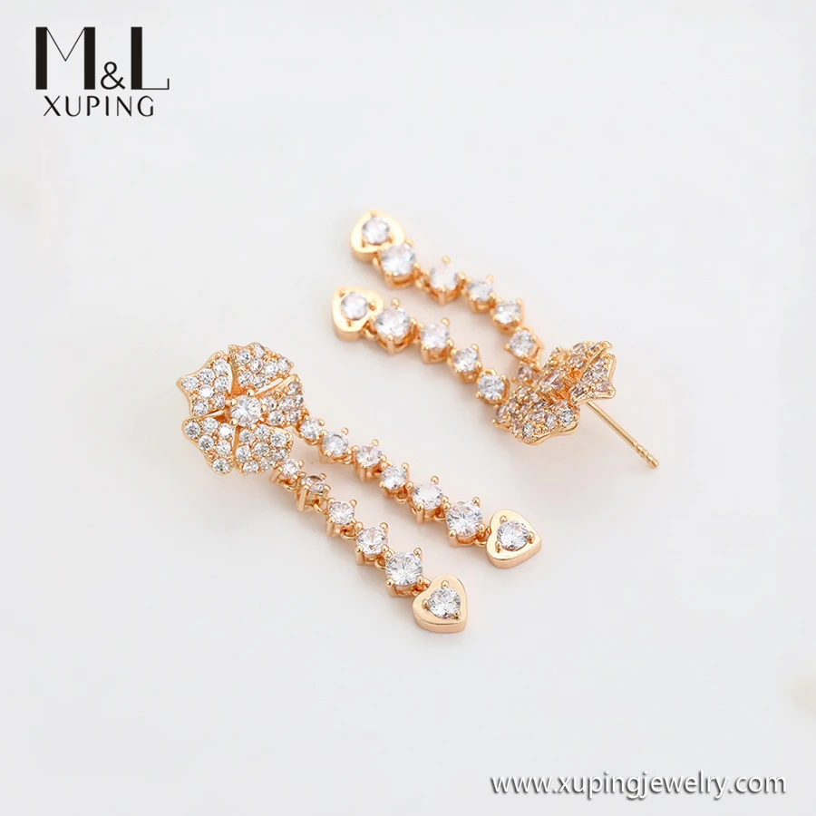 ML30588 XUPING JEWELRY ML Store luxury Copper Alloy Camellia Drop Earrings Long Women Factory Direct Sale Tassel earrings