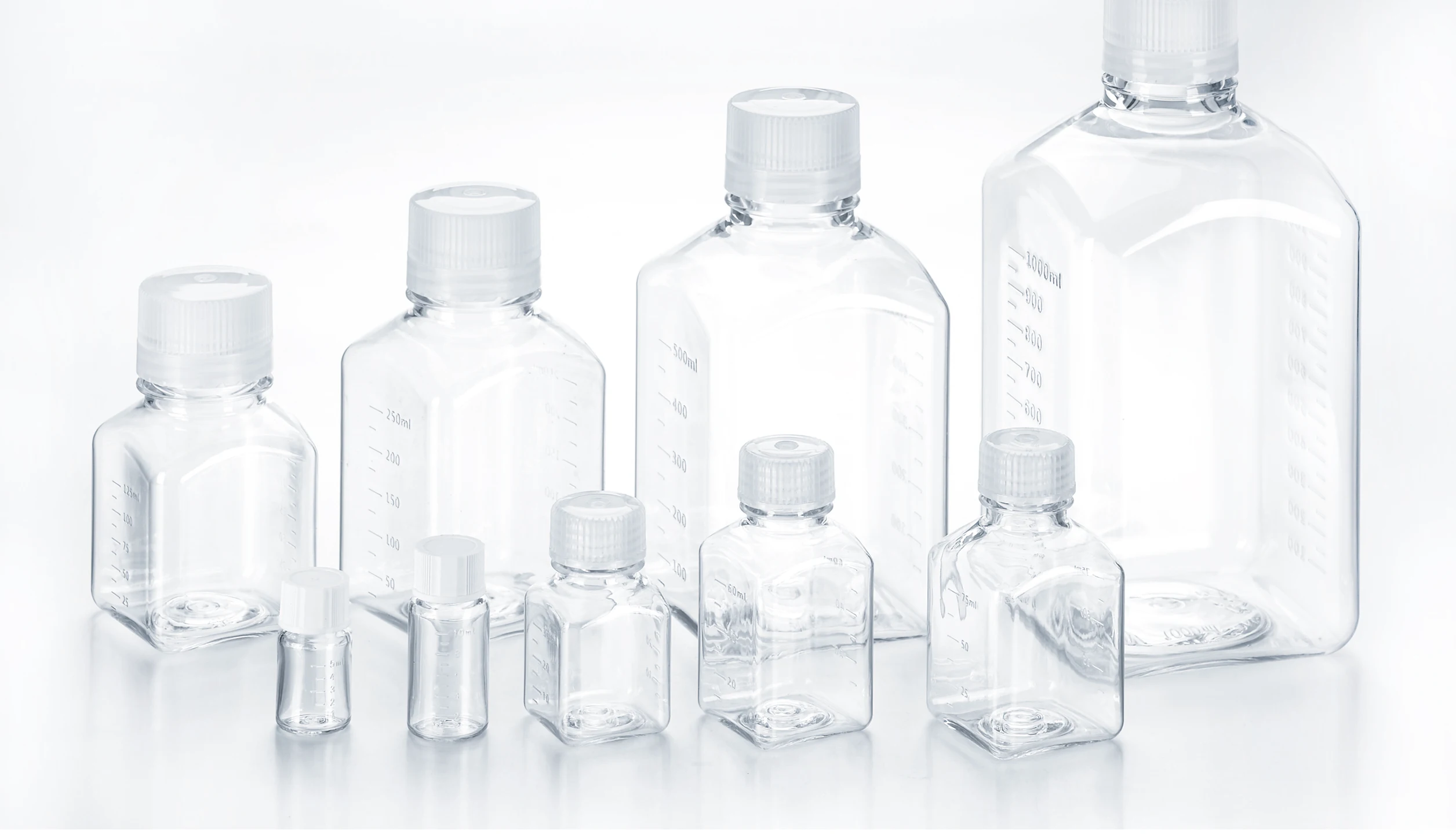 Clear Square Sterile Plastic Sample Bottles Ml Pet Petg Blood