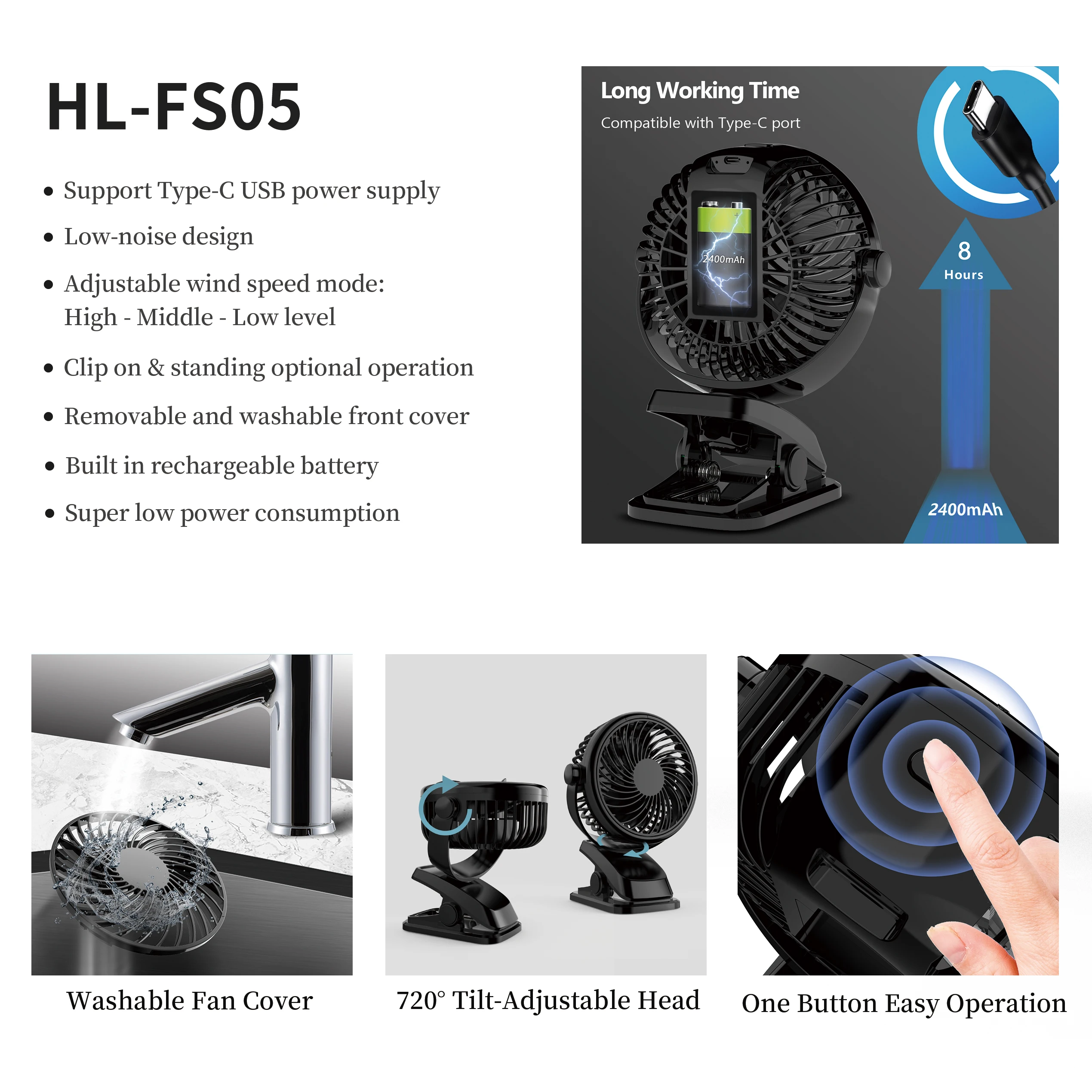 Table Fan, 720, USB - detail 16
