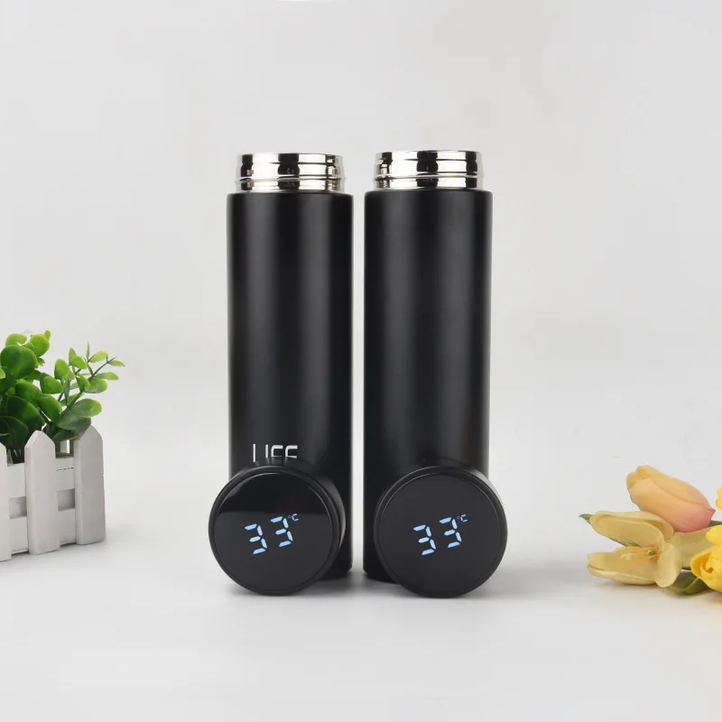 500ml custom luxury stainless steel led temperature display insulated smart thermo reminder water bottle