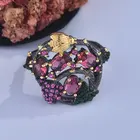 Diamond Jewellery ADELANTE Hot Sale Gothic Style Ruby Black Gun Diamond Jewellery Luxury Rings