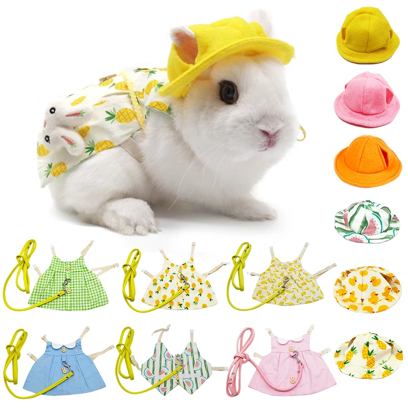 Pet Rabbit Clothes Cute Jacket Coat For Small Animal Harness Leash Vest