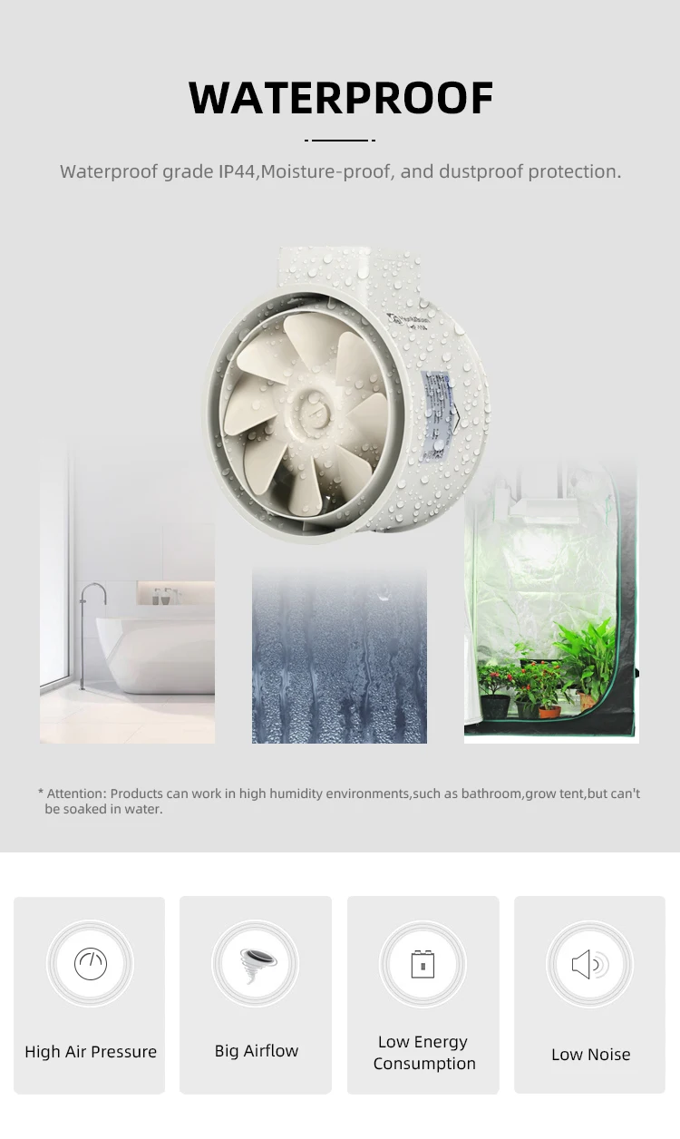 Silent Ventilation Duct Fan, 220-240V, Plastic - detail 14