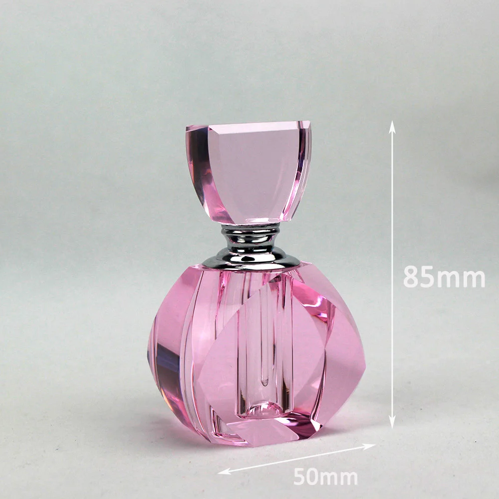beautiful pink crystal lady empty essential perfume bottle body