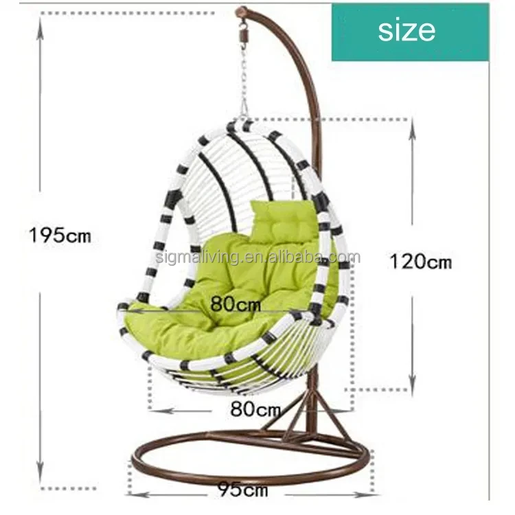 Patio Garden Rattan Hanging Chair  With Stand Indoor Outdoor Furniture Swing Chairs