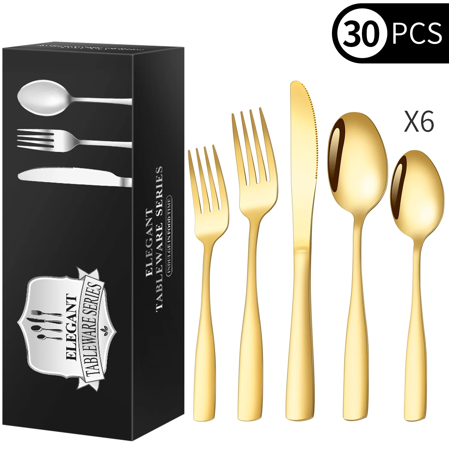 Product Stainless Steel Tableware 48-Piece Set 1010 Six Main Pieces Knife, Fork and Spoon