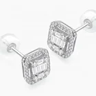 White Gold Hot Sale Luxury Jewelry 18k White Gold Diamonds Stud Earrings For Women 2021
