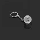 Key Glass Keychain MH-YS11 Volleyball Shape Crytsal Glass Keychain Engrave Logo Crystal Volleyball Key Chain