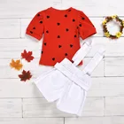Cotton Amazon's New Girls Double Color Matching Cotton Comfortable And Breathable Double Shoulder Bib Suit