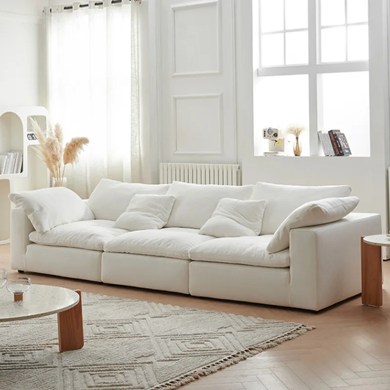Nordic Minimalist Simple Fabric Cloud Sofa Lazy Casual Home Living Room Furniture Made of Wood furniture sofa