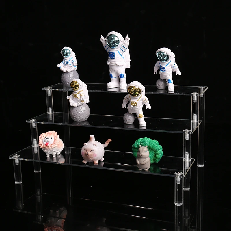 Factory direct sales3Layer Acrylic Riser Display Stand Cosmetics Acrylic Display Stand Action Figure Paper Cup Cake Dessert