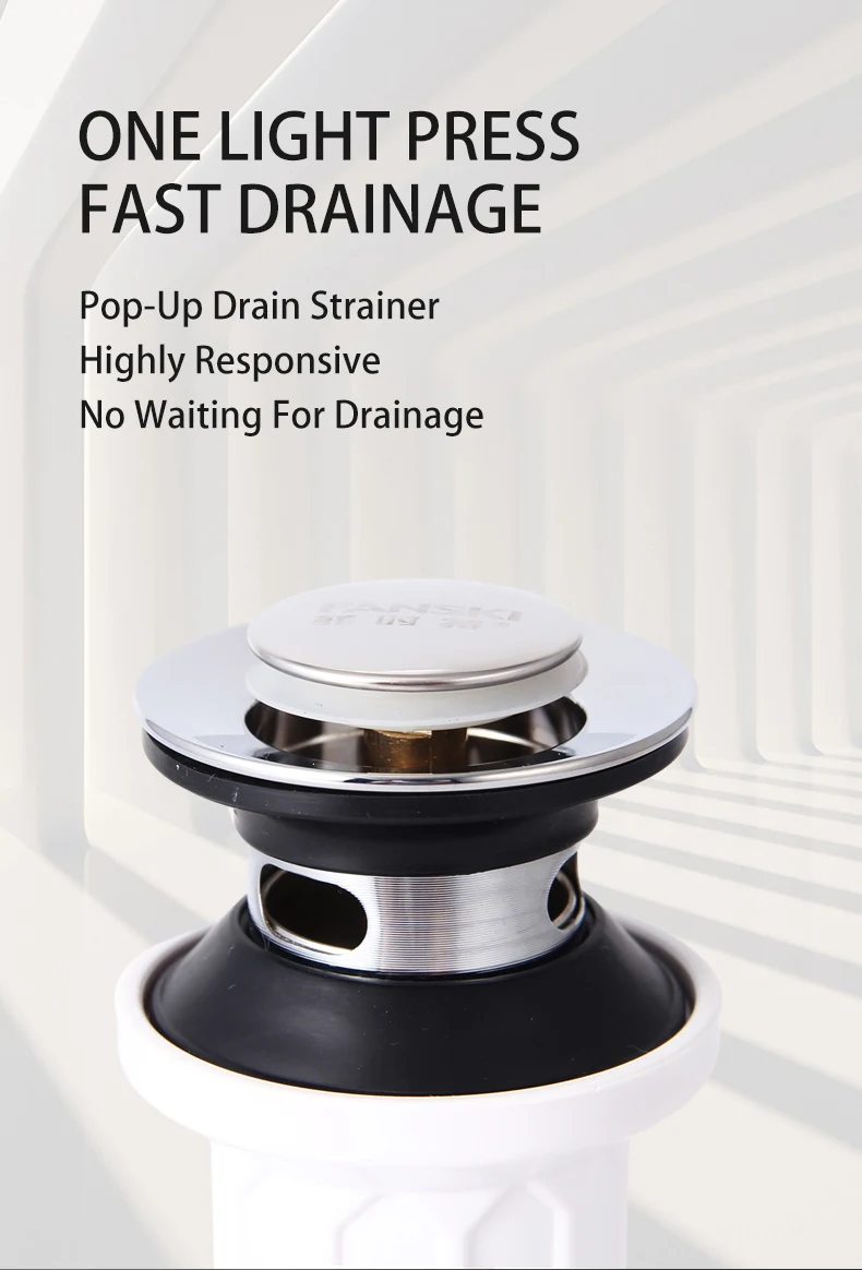 Modern Stainless Steel Pop-up Stopper for Bathroom Sinks for Hotels Serving As Floor Drain or Basin Drain Accessory manufacture
