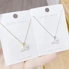 Pearl Necklaces XL61200 Fashion Design Gold Plated Brass Women Jewelry Pearl Fishtail Pendant Necklaces