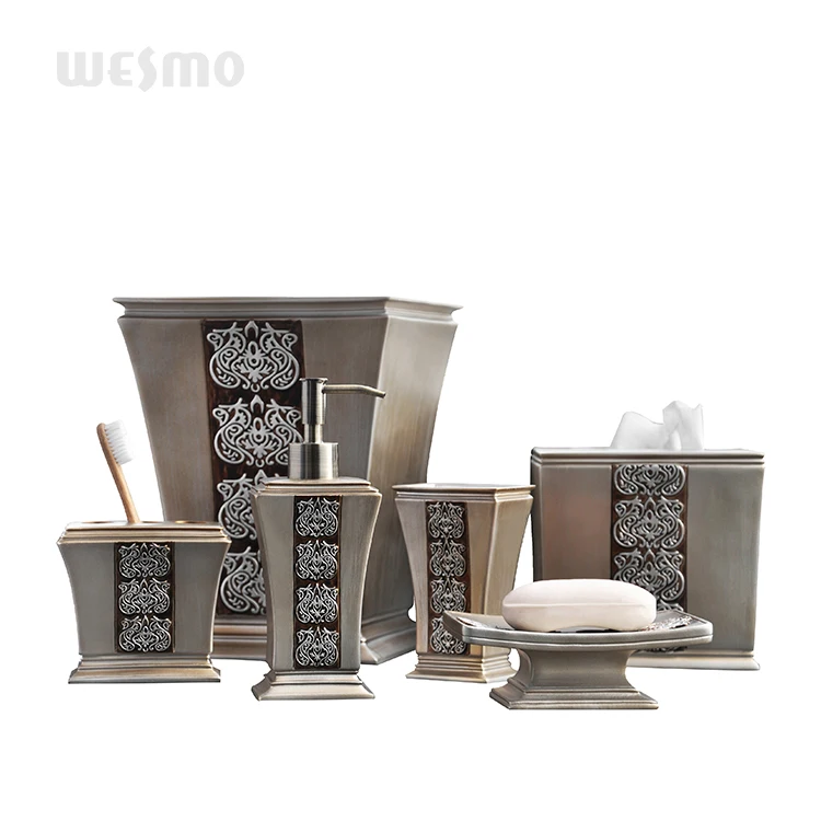 Popular Antique Styles Brown Polyresin Accessory Polyresin Bathroom Sets
