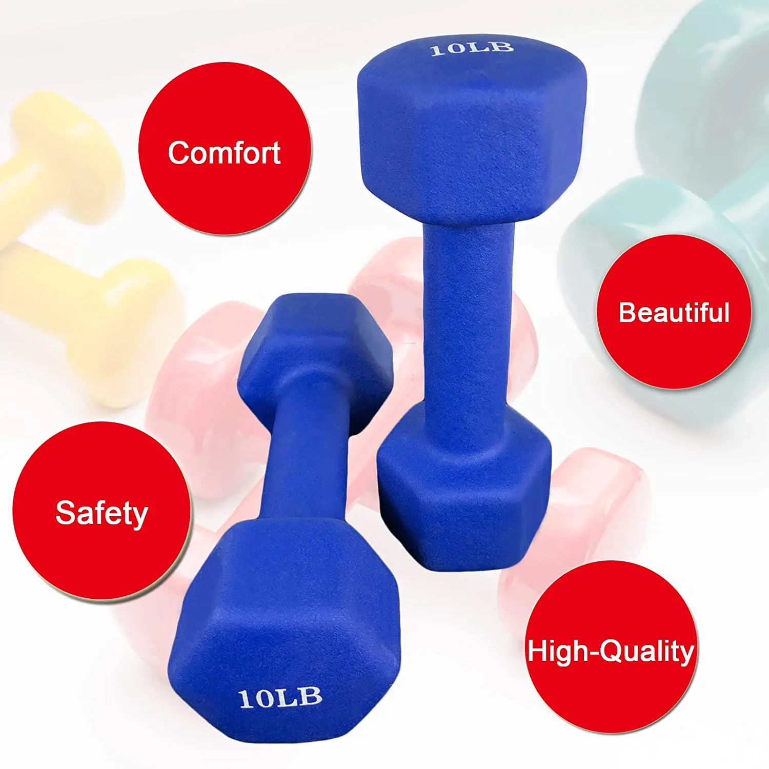 Fitness Muscle Training Gym Dumbbell Set Non Slip 1-5KG 3