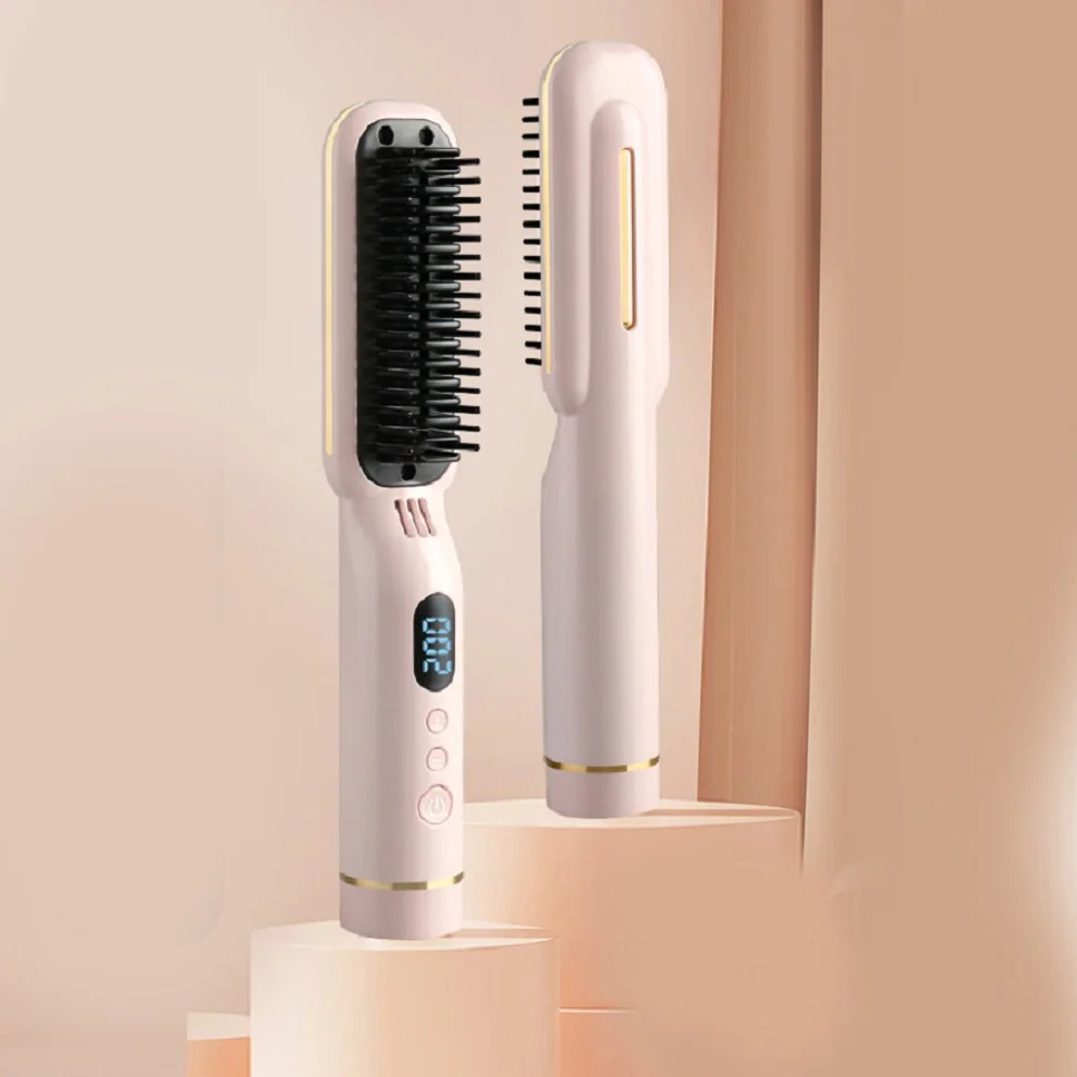 Electric Hair Straightener Blow Dryer Brush Flat Iron Hair Straightener Brush Cordless Hair Straightener Brush