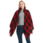 Scarf 2021 Hot Sale Cheap Faux Cashmere Plaid Other Scarves Shawls Custom Print Square Women Winter Scarf