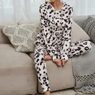 Winter Pajamas Set 2 Piece Pajama Set Women Wholesale Custom Hooded Sleepwear 2 Piece Autumn Winter Women Cute Pajamas Set