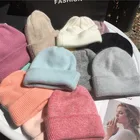 Rabbit BN210155 Custom Logo Waffle Knit Crochet Hat Rabbit Winter Hats Ladys Winter Hat Girls