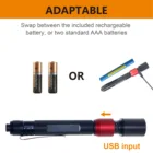 Red Pen Light Flashlight Supplier Red Color USB Rechargeable Aluminium Alloy Work Led Pen Light With Clip