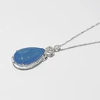 Jade Pendant Certified Natural Chalcedony Jade Pendant Pear Necklace