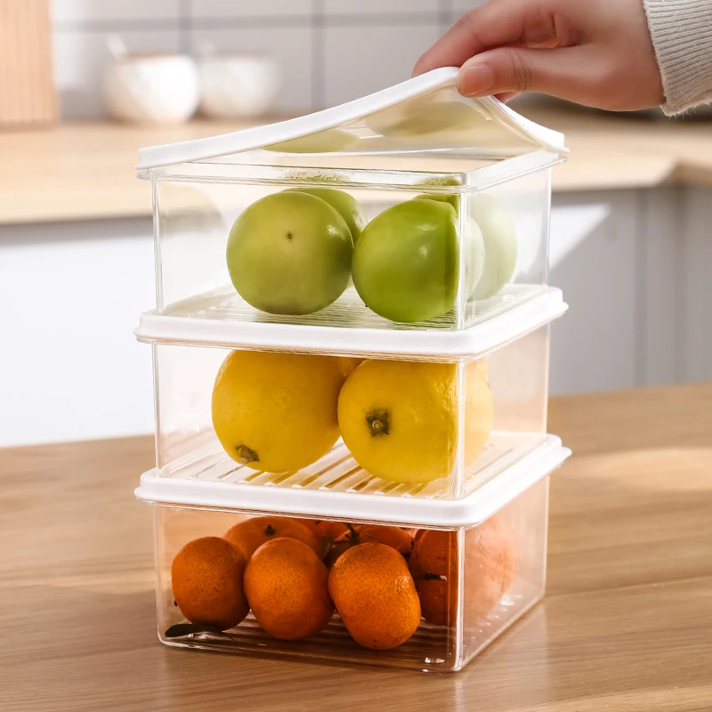 frutas y verduras congelador organizador de frigorífico con tapa y bandeja de goteo – 5 unidades B Blesiya Contenedor de alimentos para frigorífico 