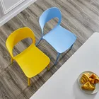 Modern White Pp Plastic Stackable Dining Room Furniture Coffee House Dining Chairs Nordic Colorful Dining Chair For Home