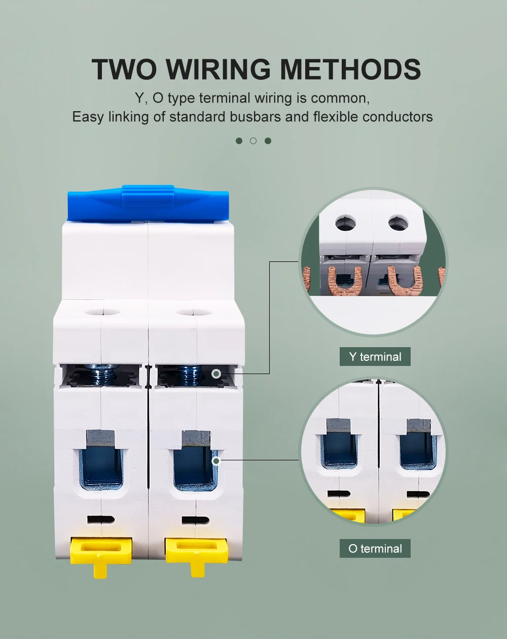 2P DC MCB 6KA 500V Mini Circuit Breaker 3A 6A 10A 16A 20A 25A 32A 40A 50A 63A Y Connection