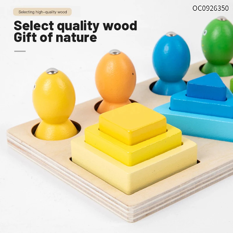 Puzzle shape cognitive educational toy 2024 wooden fishing board game baby toddler toys montessori