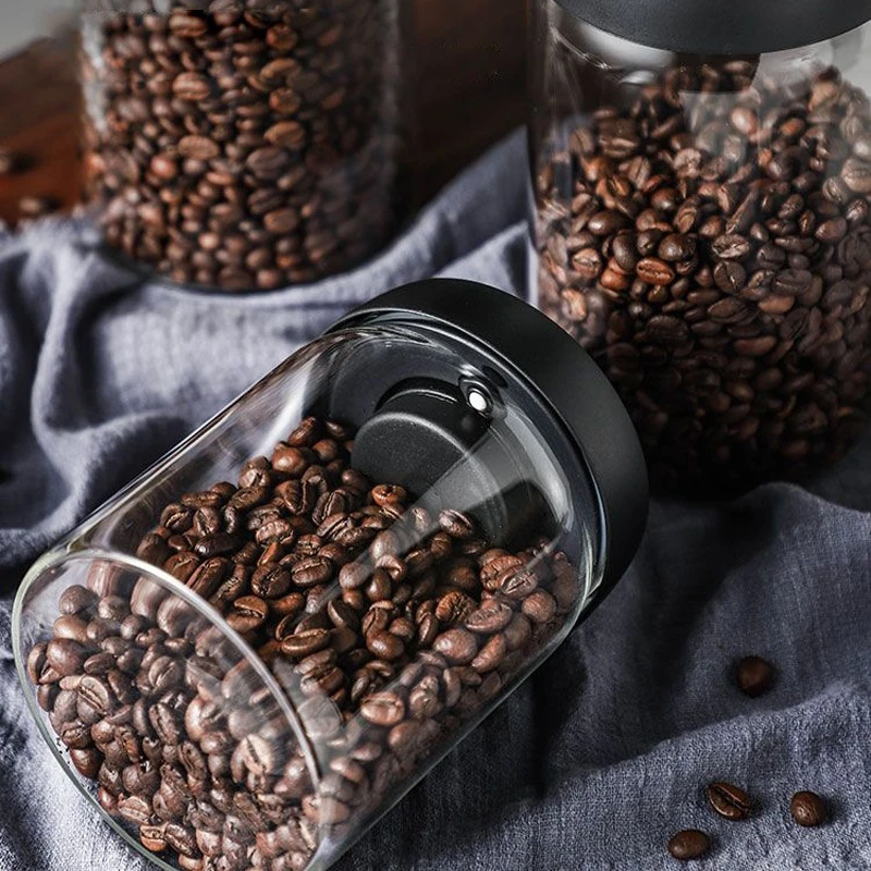 Vacuum sealed tank coffee bean storage tank Household multigrain food storage press-sealed jar wholesale