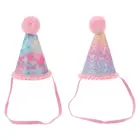Summer Party Favor Pompom Party Hat Glitter Cone Hat Photo Prop Printed Party Accessories