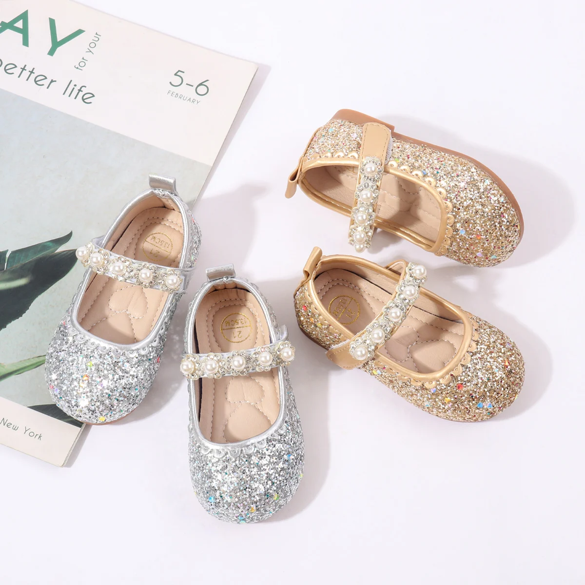 Spring Autumn Bling Glitter Material Princess Toddler Baby Girl Shoes factory