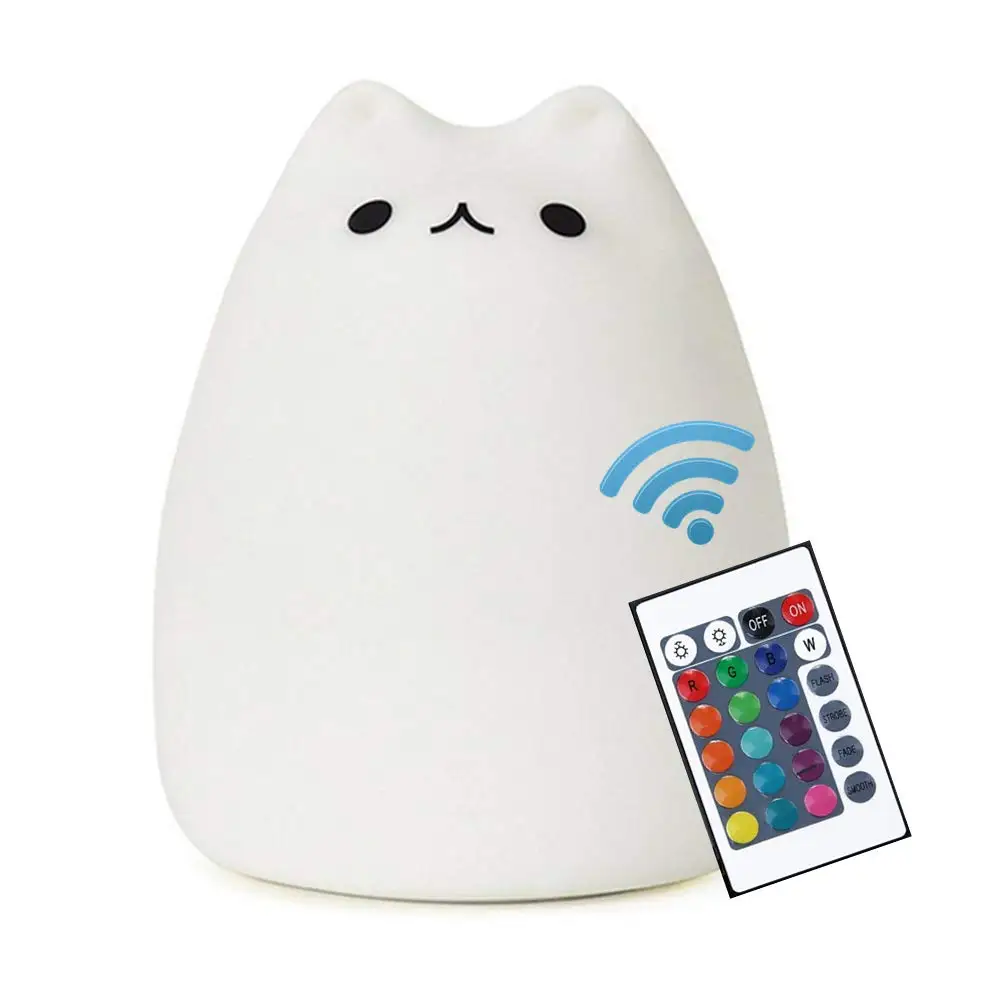 Lil Gunpowder Explicit Children Toy Gift Animal Led Light Colorful Cat Silicone Lamp With Remote  Control Color Change Night Light - Buy Silicone Night Light Decoration  Lighting Animal Toy Led Novelty Lamp,Night Light For Kids