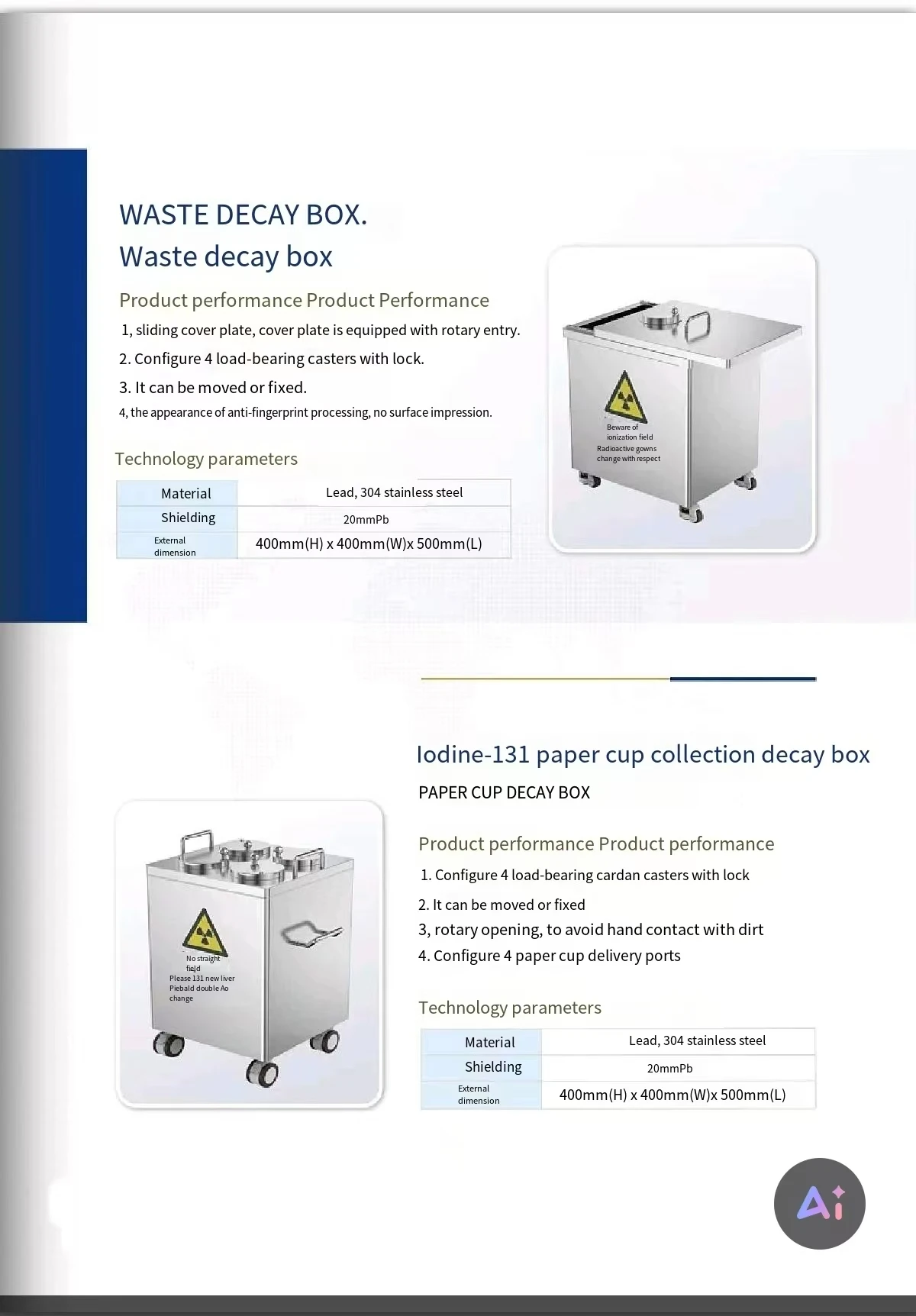 Radiation Fume Hood SPECT-CT Dual Connected Fume Hood Direct Factory for Hospital f Fume Cupboard Lab Equipment
