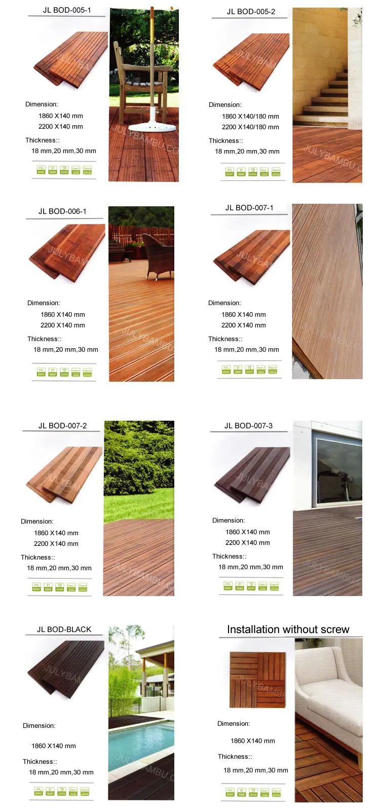 rot resistance bamboo decking