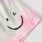 Girls Clothing DIDIBUBU Unisex Sleeveless Tie Dye Wink Smile Cartoon Printed Top And Shorts Girls 2 Piece Clothing Sets
