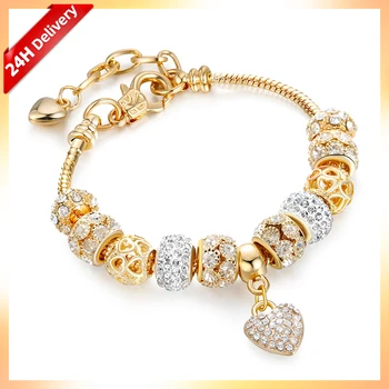 HOVANCI charm bracelet beaded bracelet18k rose gold bangles jewelry handmade bracelets