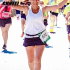 SunFei Custom Logo Braided Elastic Belt Holder Reflective Marathon Belt Triathlon Number Race Belt