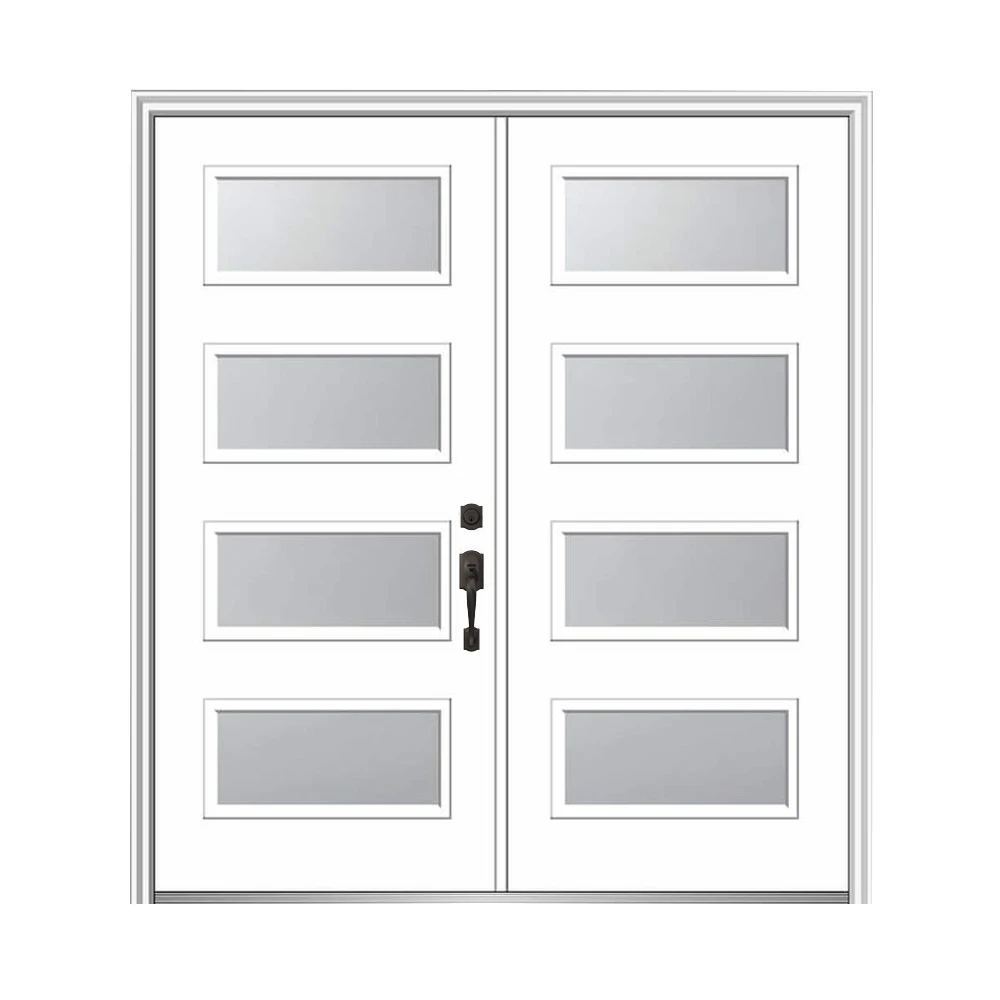 product simple design exterior doors white fiberglass double front doors full lite exterior door with internal blinds-62