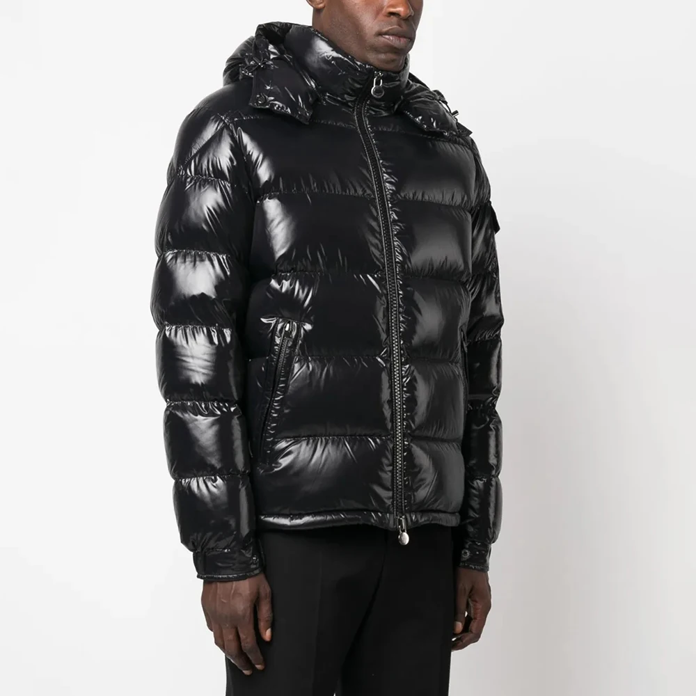 Winter Custom Reversible Men's Cropped Boxy Zipper Cotton Down Puffer Jacket with Hooded Man manufacture