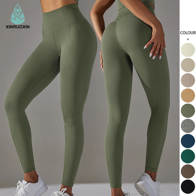 Custom Logo Running Workout Gym Fitness High Waist Trainer Yoga Pants Butt Lifting Sport Seamless  Women Quantity Lover OEM Styl