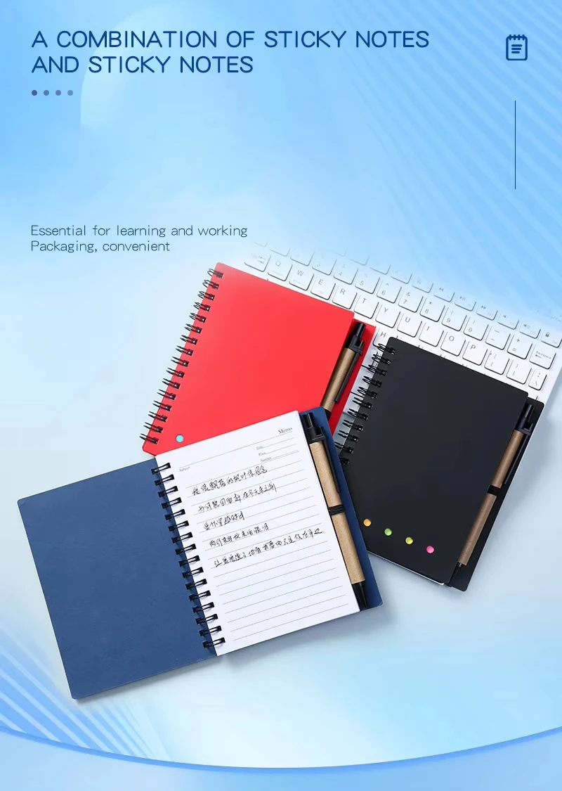 Customizable logo kraft notepad with pen memo sticky notes spiral notebook printed promotion custom notepads with pen Customizable logo kraft notepad with pen memo sticky notes spiral notebook printed promotion custom notepads with pen