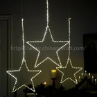 String Light Newish Battery Operated With Timer 3 Size Star Shape Led Copper Wire String Star Burst Fairy Lights
